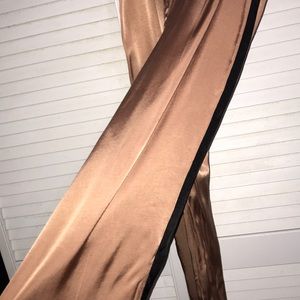 Zara silk pants w black stripe detail on the side